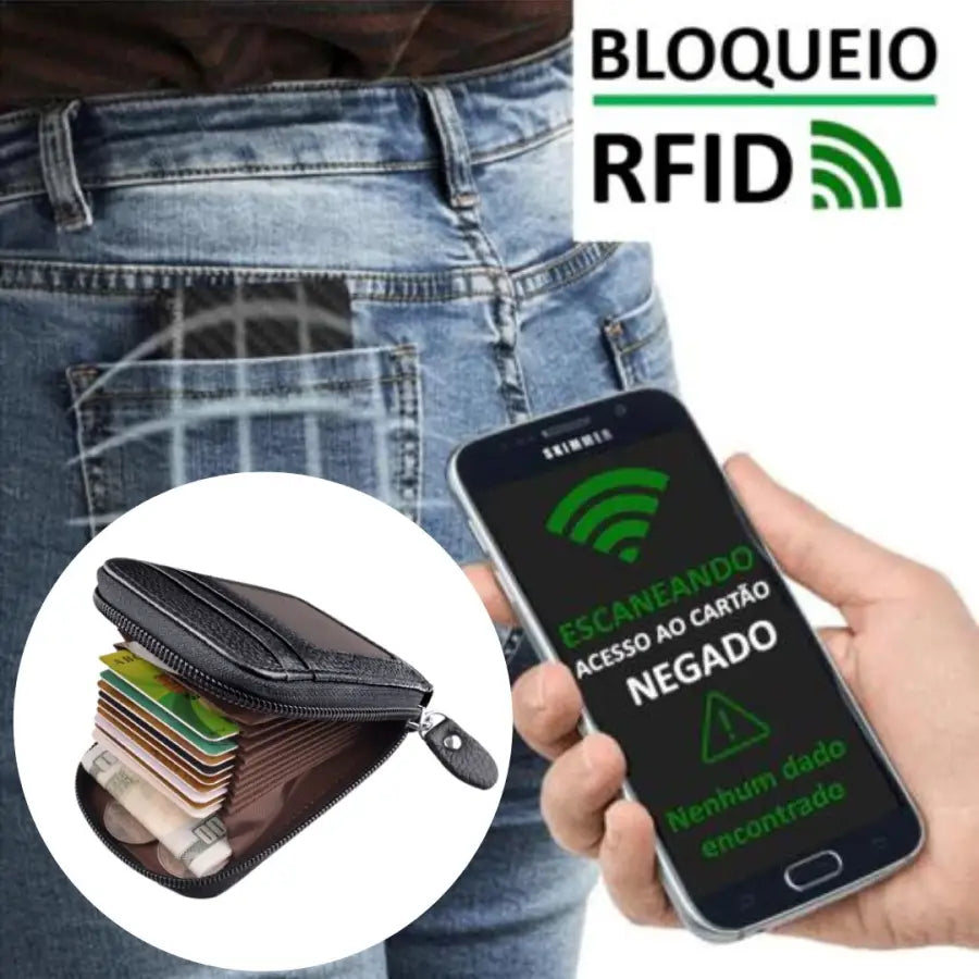 Carteira de Couro Executiva Masculina