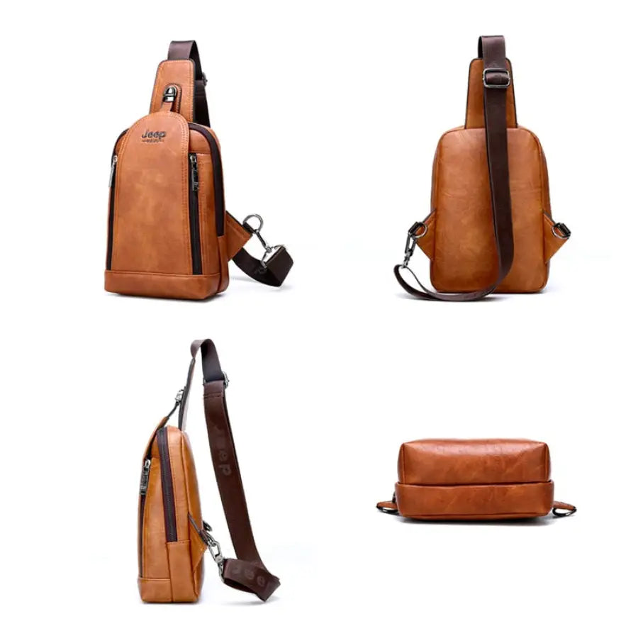 Mochila Transversal de Couro Classic Jeep