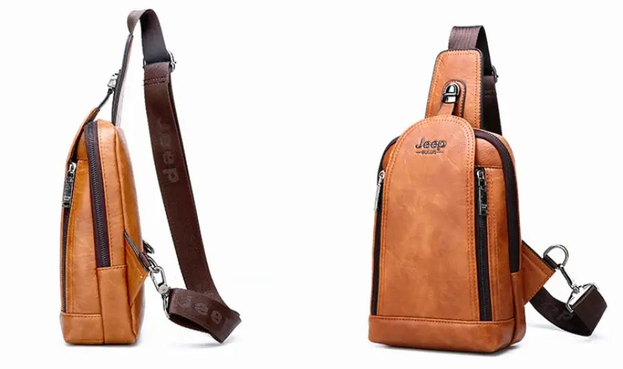 Mochila Transversal de Couro Classic Jeep