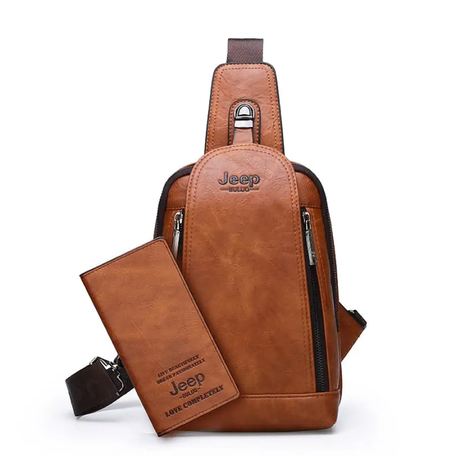 Mochila Transversal de Couro Classic Jeep