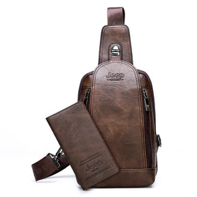Mochila Transversal de Couro Classic Jeep