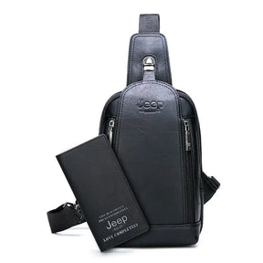 Mochila Transversal de Couro Classic Jeep